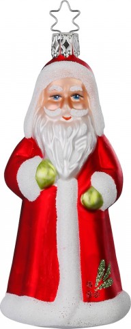 NEW - Inge Glas Glass Ornament - Happy Santa
